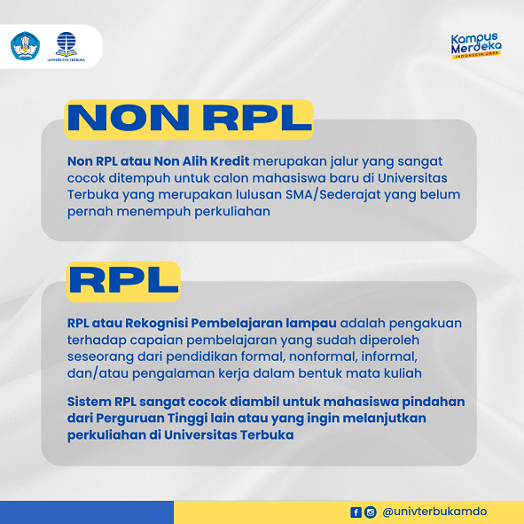Penjelasan RPL dan Non RPL - Universitas Terbuka Manado